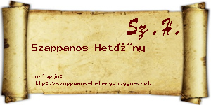 Szappanos Hetény névjegykártya